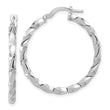 Sterling Silver Rhodium-plated Polished Twisted Hoop Earrings