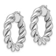 Sterling Silver Rhod-plated Polished 5.25mm Hollow Twisted Hoop Earrings