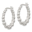 Sterling Silver Polished Graduated Bead Hoop Earrings