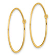 Sterling Silver Gold-tone Polished and Hammered Hoop Earrings