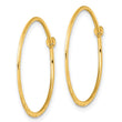 Sterling Silver Gold-tone Polished and Hammered Hoop Earrings