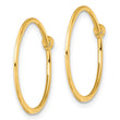 Sterling Silver Gold-tone Polished and Hammered Hoop Earrings
