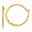 Sterling Silver Gold-tone Polished and Hammered Hoop Earrings