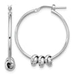 Sterling Silver Rhodium-plated Polished Love Knot Hoop Earrings