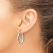 Sterling Silver Polished Diamond-Cut 3mm Round Hoop Earrings