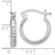 Sterling Silver Polished Diamond-Cut 3mm Round Hoop Earrings