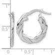 Sterling Silver RH-plated Polished and Textured Twisted Hoop Earrings