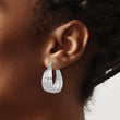Sterling Silver RH-Plated Textured and Tapered SM Round Hoop Earrings