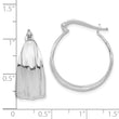 Sterling Silver RH-Plated Textured and Tapered SM Round Hoop Earrings