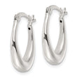 Sterling Silver Polished Oval Hoop Earrings