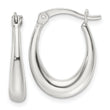 Sterling Silver Polished Oval Hoop Earrings