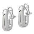 Sterling Silver RH-plated Polished J-Hoop Omega Back Post Earrings