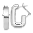 Sterling Silver RH-plated Polished J-Hoop Omega Back Post Earrings