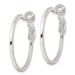 Sterling Silver Polished 1.75mm Omega Back Round Hoop Earrings