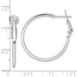 Sterling Silver Polished 1.75mm Omega Back Round Hoop Earrings