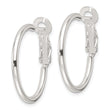 Sterling Silver Polished 25x2mm Omega Back Round Hoop Earrings