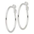 Sterling Silver Polished 41x2mm Omega Back Round Hoop Earrings