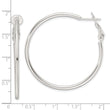 Sterling Silver Polished 41x2mm Omega Back Round Hoop Earrings