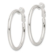 Sterling Silver Polished 40x3.25mm Omega Back Round Hoop Earrings