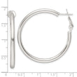 Sterling Silver Polished 40x3.25mm Omega Back Round Hoop Earrings