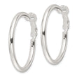 Sterling Silver Polished 3.25mm Omega Back Round Hoop Earrings