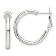 Sterling Silver Polished 3.25mm Omega Back Round Hoop Earrings