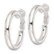 Sterling Silver Polished 30x4mm Omega Back Round Hoop Earrings