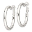 Sterling Silver Polished 4mm Omega Back Round Hoop Earrings