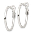 Sterling Silver 2mm Square Tube Omega Back Round Hoop Earrings