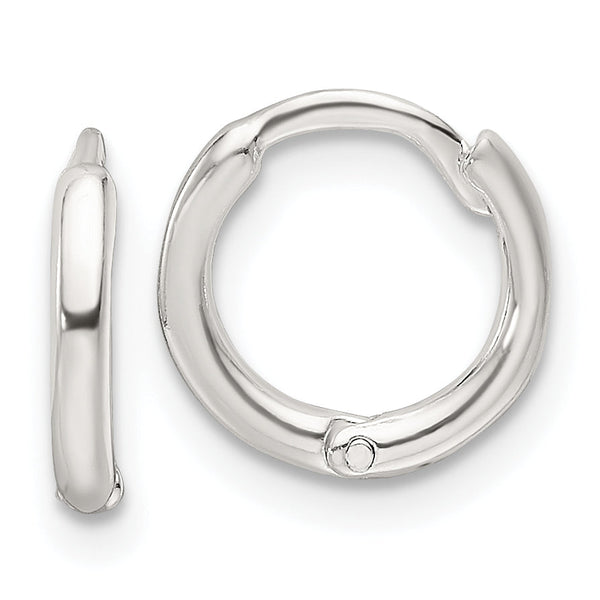 Sterling Silver Polished Hinged Hoop Earrings