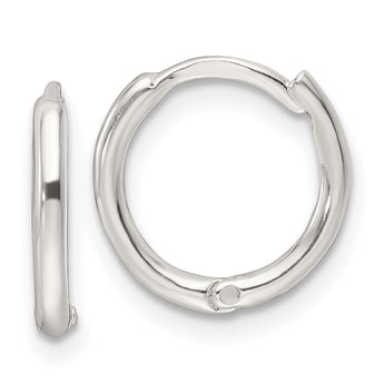 Sterling Silver Polished Hinged Hoop Earrings