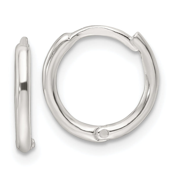 Sterling Silver Polished Hinged Hoop Earrings