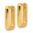 Sterling Silver Gold-tone Polished Rectangle Hoop Earrings