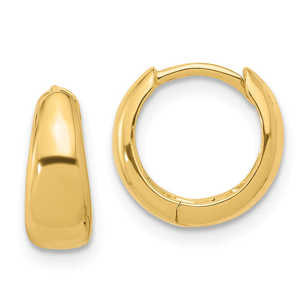 Sterling Silver Gold-tone 12x5mm Huggie Hoop Earrings