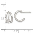 Sterling Silver E-Coating Polished and Textured C-Hoop Earrings