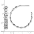 Sterling Silver Rhodium-plated Anchor Link C-Hoop Earrings