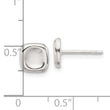 Sterling Silver Polished Wavy Puff Square Post Earrings