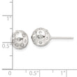 Sterling Silver Polished CZ 8.5mm Ball Stud Earrings