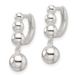 Sterling Silver E-Coating Beaded Dangle Earrings