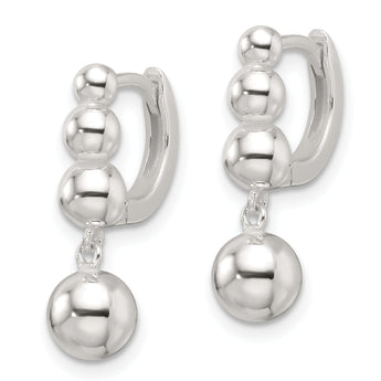 Sterling Silver E-Coating Beaded Dangle Earrings