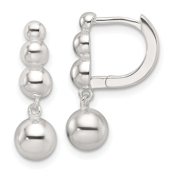 Sterling Silver E-Coating Beaded Dangle Earrings