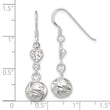Sterling Silver Polished CZ Knot Dangle Shepherd Hook Earrings