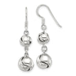 Sterling Silver Polished Knot Dangle Shepherd Hook Earrings