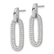 Sterling Silver Rhodium-plated Micro Pave CZ Post Dangle Earrings