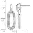 Sterling Silver Rhodium-plated Micro Pave CZ Post Dangle Earrings