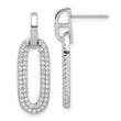 Sterling Silver Rhodium-plated Micro Pave CZ Post Dangle Earrings