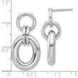 Sterling Silver Rhodium-plated Hollow Link Post Dangle Earrings