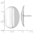 Sterling Silver Rhodium-plated Polished Concave Disc Post Earrings