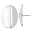 Sterling Silver Rhodium-plated Polished Concave Disc Post Earrings
