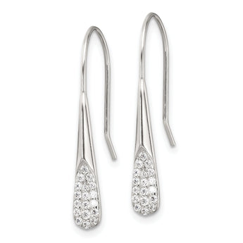 Sterling Silver Polished CZ Drop Dangle Earrings